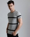 Shop Men's Grey Striped T-shirt