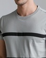 Shop Men's Grey Striped Slim Fit T-shirt