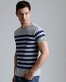 Shop Men's Grey Striped T-shirt