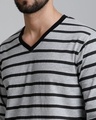 Shop Men's Grey Striped T-shirt-Full