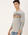 Shop Men's Grey Striped Slim Fit T-shirt