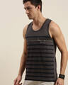 Shop Men's Grey Striped Tank Top-Design