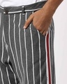 Shop Men's Grey Striped Tapered Fit Chinos