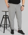 Shop Men's Grey Striped Track Pants-Front