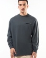 Shop Men's Grey Super Loose Fit T-shirt-Front
