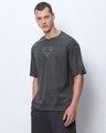 Shop Men's Grey Superfly Graphic Printed Oversized T-shirt-Full