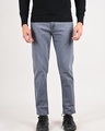 Shop Men's Grey Tapered Fit Jeans-Front