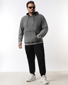 Shop Men's Grey Textured Plus Size Hoodies-Full