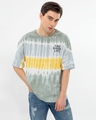 Shop Men's Grey The Good Life Tie & Dye Oversized T-shirt-Front