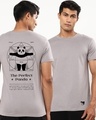 Shop Men's Grey The Perfect Panda Back Graphic Printed T-shirt-Front