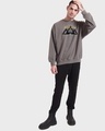 Shop Men's Grey The Time of Heroes is over : Black Adam Graphic Printed Oversized Sweatshirt