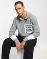 Shop Men's Grey This Pocket Has A Huge Heart Inside It Typography Hoodie-Front