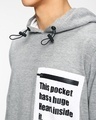 Shop Men's Grey This Pocket Has A Huge Heart Inside It Typography Hoodie