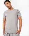 Shop Men's Grey Training Slim Fit T-shirt-Front