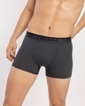 Shop Men's Grey Anti-Microbial Micro Modal Trunks-Front