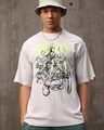 Shop Men's Grey Turtle Warriors Graphic Printed Oversized T-shirt-Front