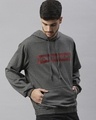 Shop Men's Grey Typography Hoodie-Design