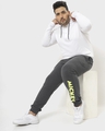 Shop Men's Grey Mickey Typography Plus Size Lounge Joggers-Full
