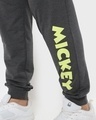 Shop Men's Grey Mickey Typography Plus Size Lounge Joggers