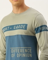 Shop Men's Grey & Blue Typography Slim Fit T-shirt
