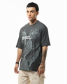 Shop Men's Grey U Make Me Thorny Graphic Printed Oversized T-shirt-Full