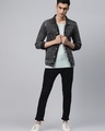 Shop Men's Grey Washed Denim Jacket-Full