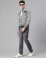 Shop Men's Grey Cargo Jeans-Full