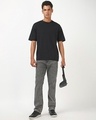Shop Men's Grey Washed Slim Straight Fit Stretchable Jeans-Full