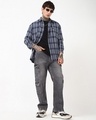 Shop Men's Grey Baggy Washed Cargo Jeans