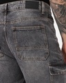 Shop Men's Grey Baggy Washed Cargo Jeans
