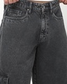 Shop Men's Grey Washed Straight Fit Cargo Shorts