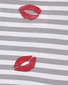Shop Men's Grey & White All Over Lips Printed Striped Cotton Briefs