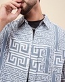 Shop Men's Grey & White All Over Printed Oversized Shirt