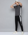 Shop Men's Grey & White Color Block Slim Fit Polo T-shirt-Full