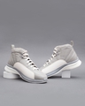 Shop Men's Grey & White Color Block Sneakers-Front