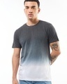 Shop Men's Grey & White Ombre T-shirt-Front