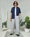Shop Men's Grey Wide Leg Korean Pants-Full