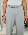 Shop Men's Grey Wide Leg Korean Pants