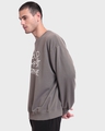 Shop Men's Grey Your Worst Nightmare Graphic Printed Oversized Sweatshirt-Full