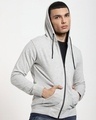 Shop Men's Grey Zipper Hoodies-Front