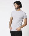 Shop Men's Half Sleeve Grey Melange Pocket T-Shirt-Design