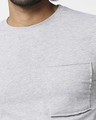 Shop Men's Half Sleeve Grey Melange Pocket T-Shirt