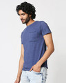 Shop Men's Half Sleeve Navy Melange Pocket T-Shirt-Front