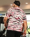 Shop Men's Hot Pink & Ivory White Animal Printed Oversized Plus Size T-shirt-Design