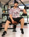 Shop Men's Hot Pink & Ivory White Animal Printed Oversized Plus Size T-shirt-Full