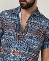 Shop Men's Ice Blue All Over Printed Shirt