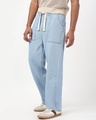 Shop Men's Ice Blue Washed Straight Fit Mid-Rise Jeans-Front