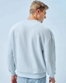 Shop Men's Ice Blue Textured Oversized Sweatshirt-Full