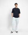 Shop Men's Blue Over Dyed Cargo Jogger Pants-Full