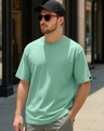 Shop Men's Iceberg Green Oversized T-shirt-Front